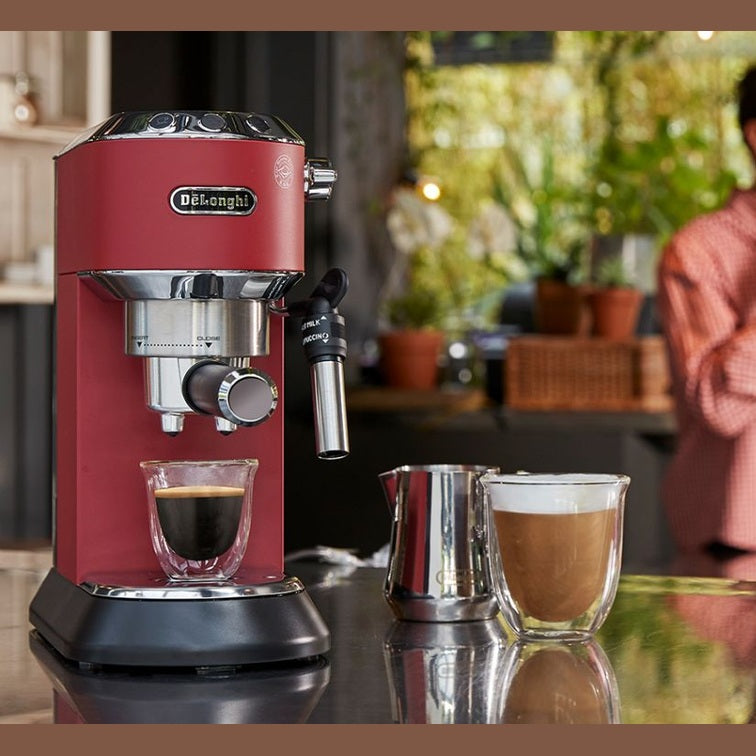 Delonghi Dedica Style Scarlet Red - Pump Espresso Coffee Machines EC685.R