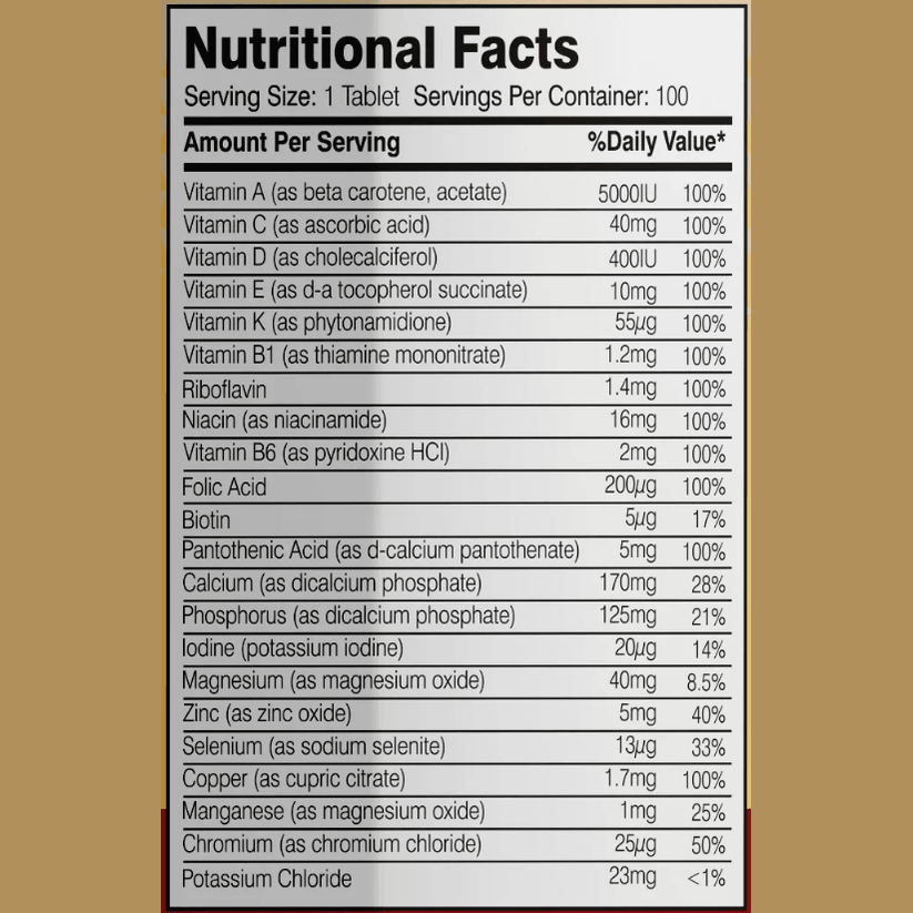 Dexter Jackson Multivitamin, 100 Tablets