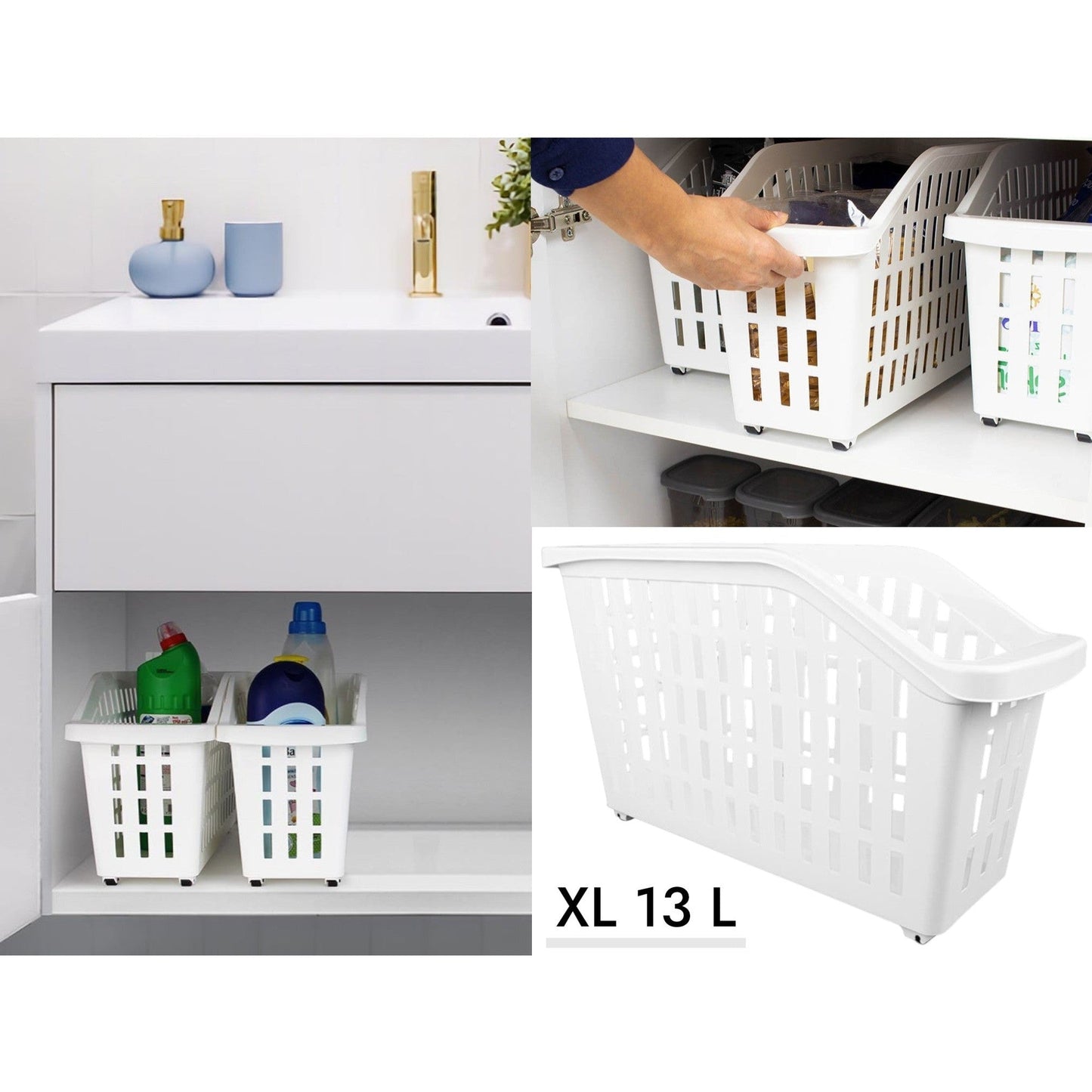 DecoBella Extra Large Organizer Basket with Wheels