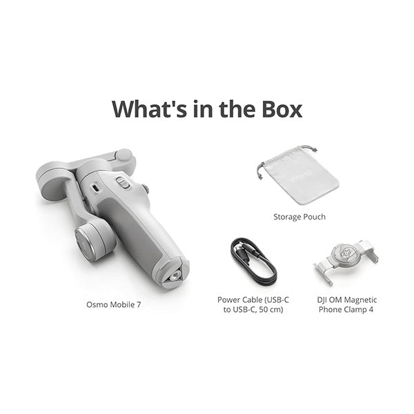 DJI Osmo Mobile 7 Gimbal Stabilizer for iPhone, Android, Built-in Tripod, Ultra-Light, Comfortable Grip, 3-Axis Phone Gimbal, ActiveTrack 7.0, ShotGuides, One-Tap Edit, 10hrs Use, Phone Charging