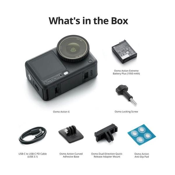 DJI Osmo Action 6 Standard Combo, Action Camera with 1/1.1″ Square Sensor, Variable Aperture of f/2.0–f/4.0, Cold-Resistant, 4hrs Battery, Action Camera 4K Ideal for Quick Capture of Exciting Moments