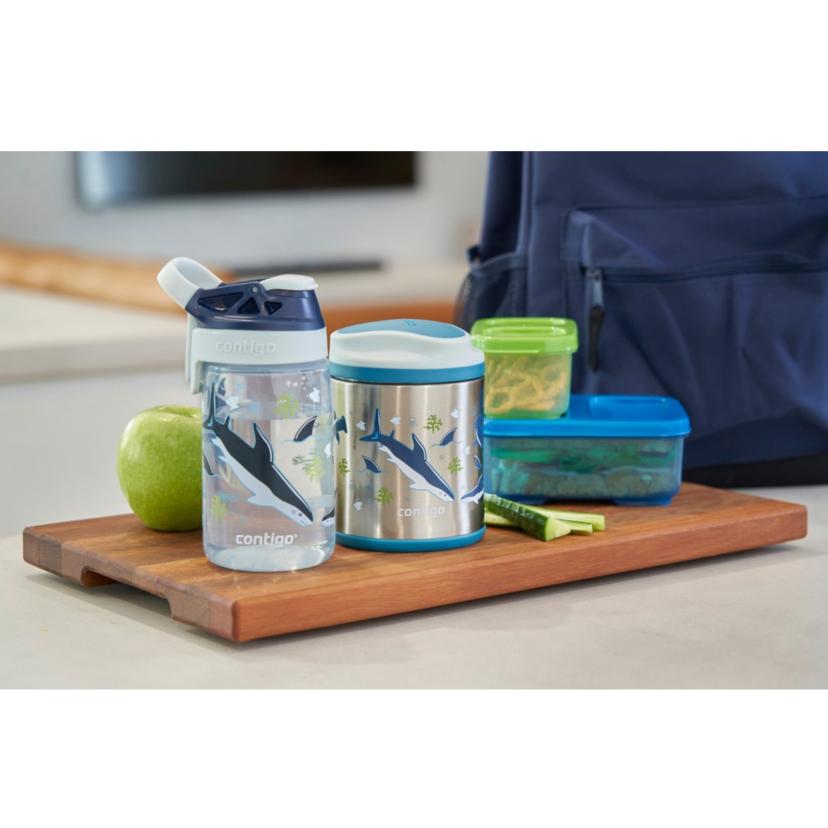 Contigo Gizmo Sip AUTOSEAL™ Kids Water Bottle, 420 ml (Blueberry Green Apple)