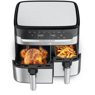 Tefal Easy Fry Dual Zone Air Fryer & Grill, 8.3L, Stainless Steel EY905D40