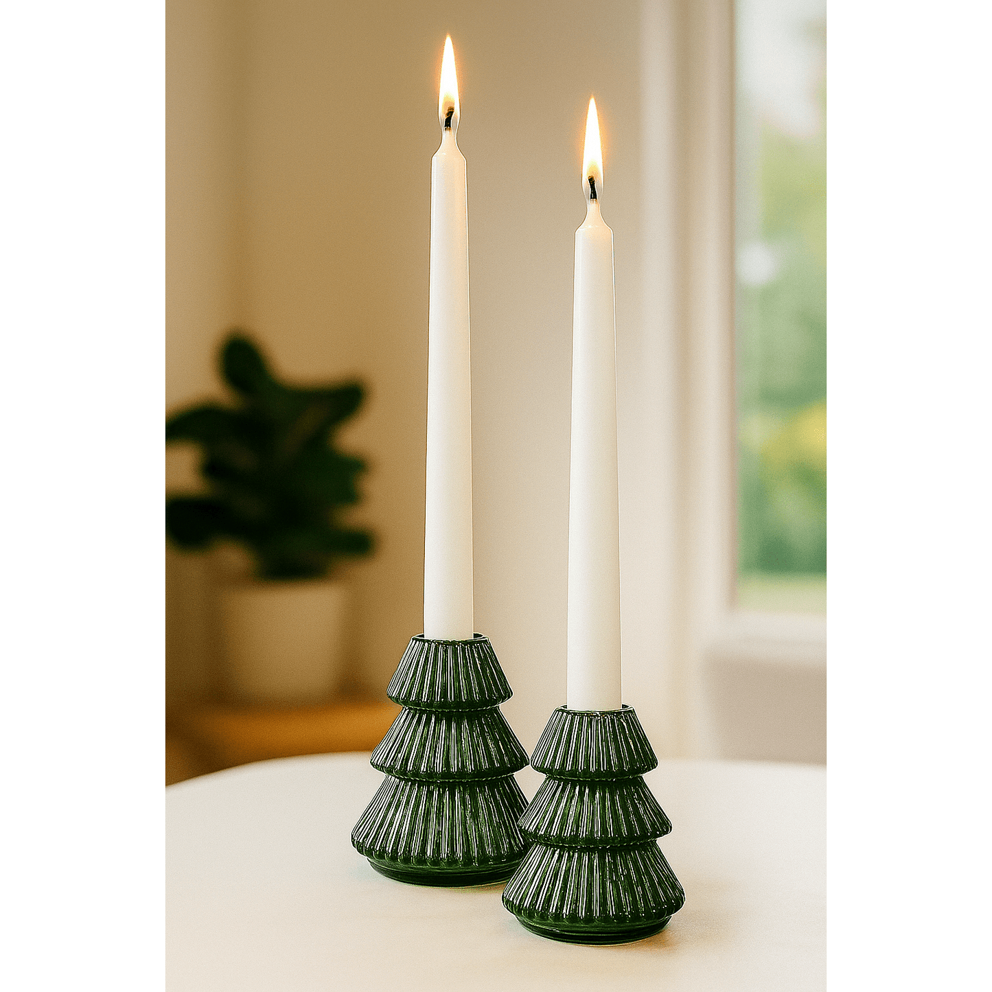 Green Christmas Tree Candle Holder