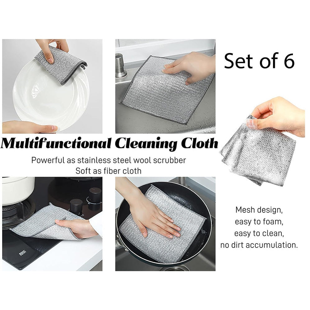 Multifunctional Cleaning Cloth and Scrubber 20 cm X6