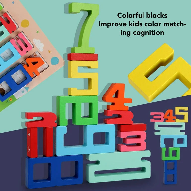 Montessori Numbers Block Educational Toy لعبة مكعبات الأرقام مونتيسوري التعليمية