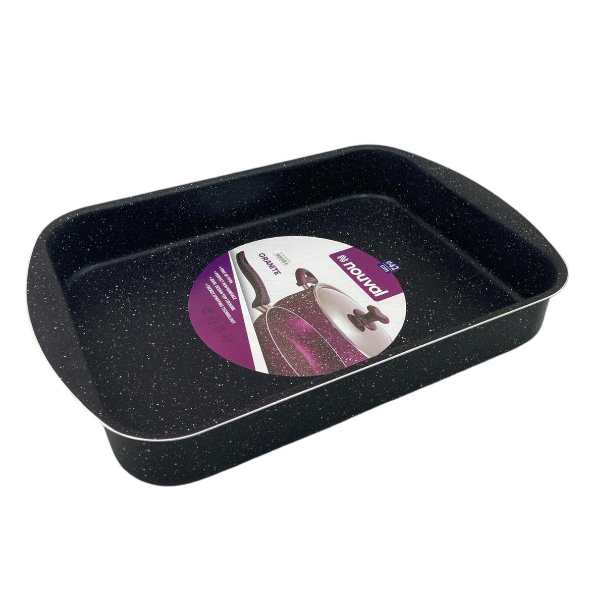 Black Granite Nouval Rectangular Oven Tray 42 cm