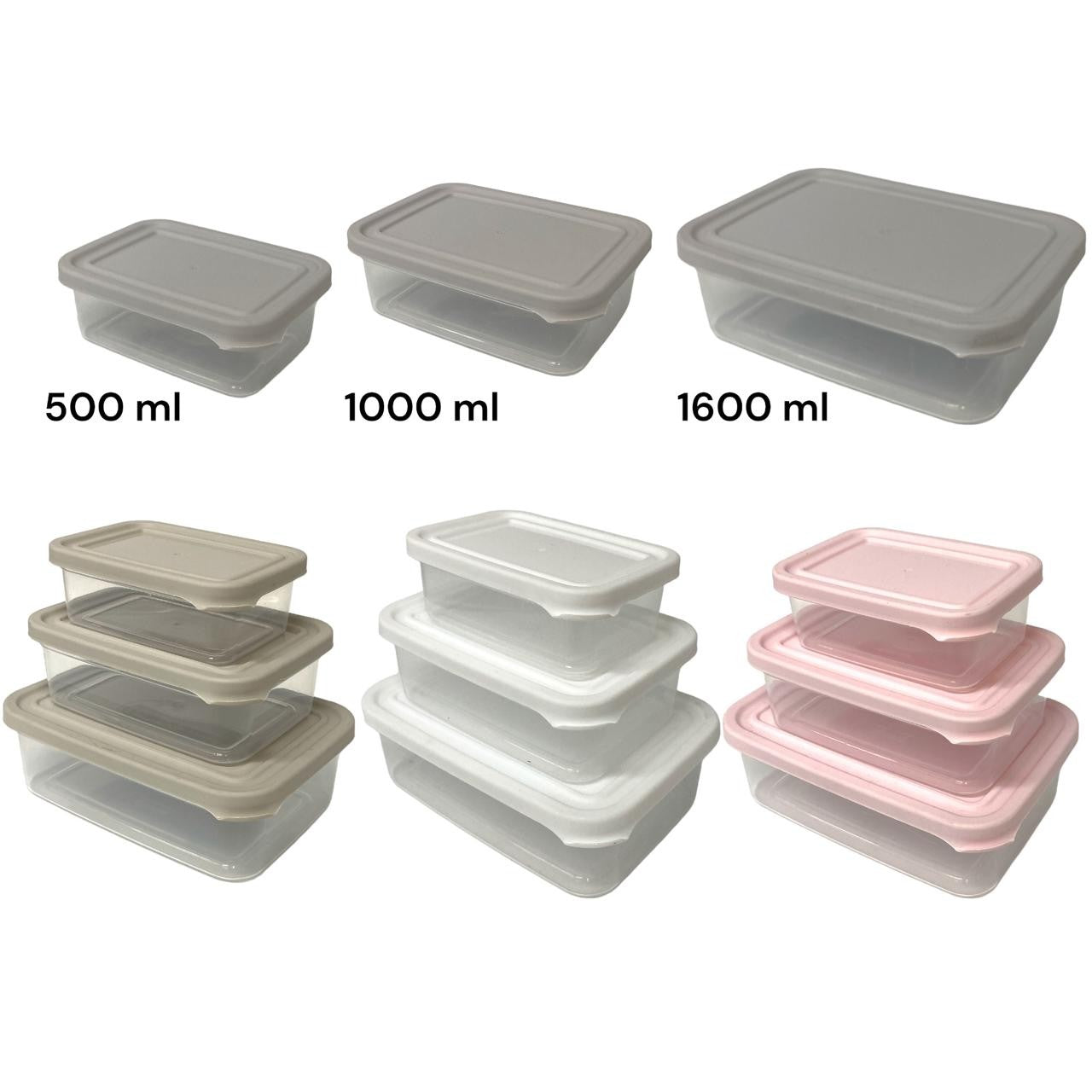 Gold-Med Rectangular Food Storage Set of 3