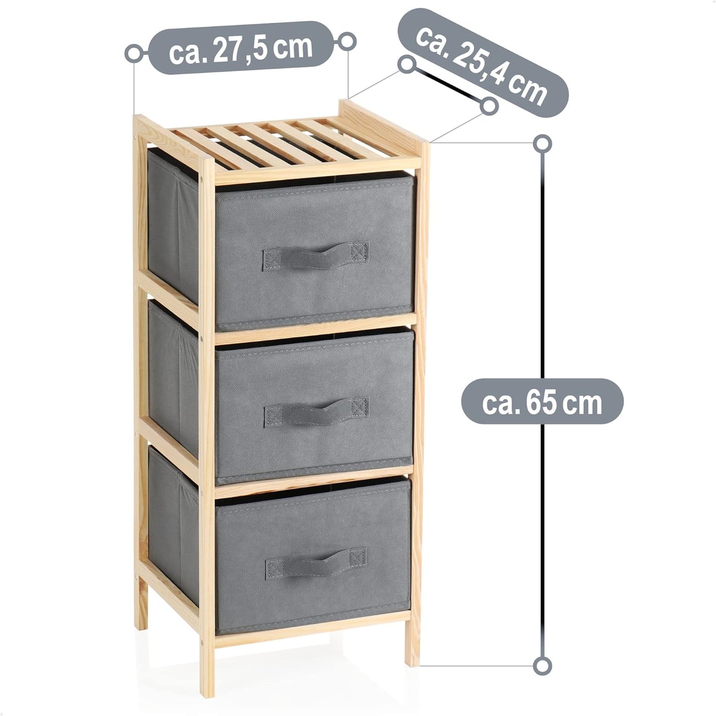Danny Home Storage Cabinet with 3 Storage Drawers