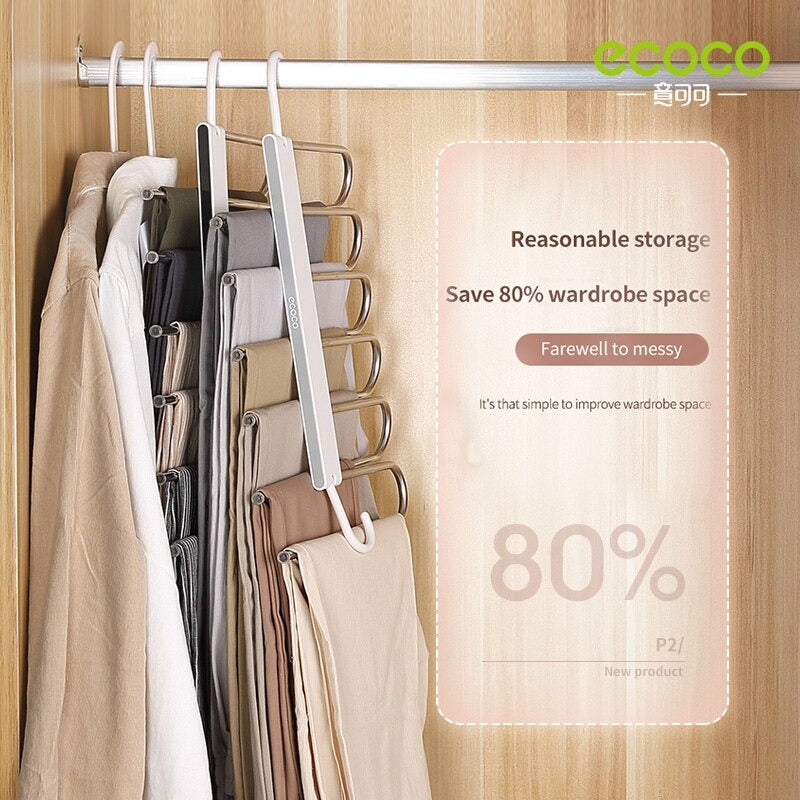 ECOCO Pants Rack Stainless Steel Clothes Hanger Closet Organizer