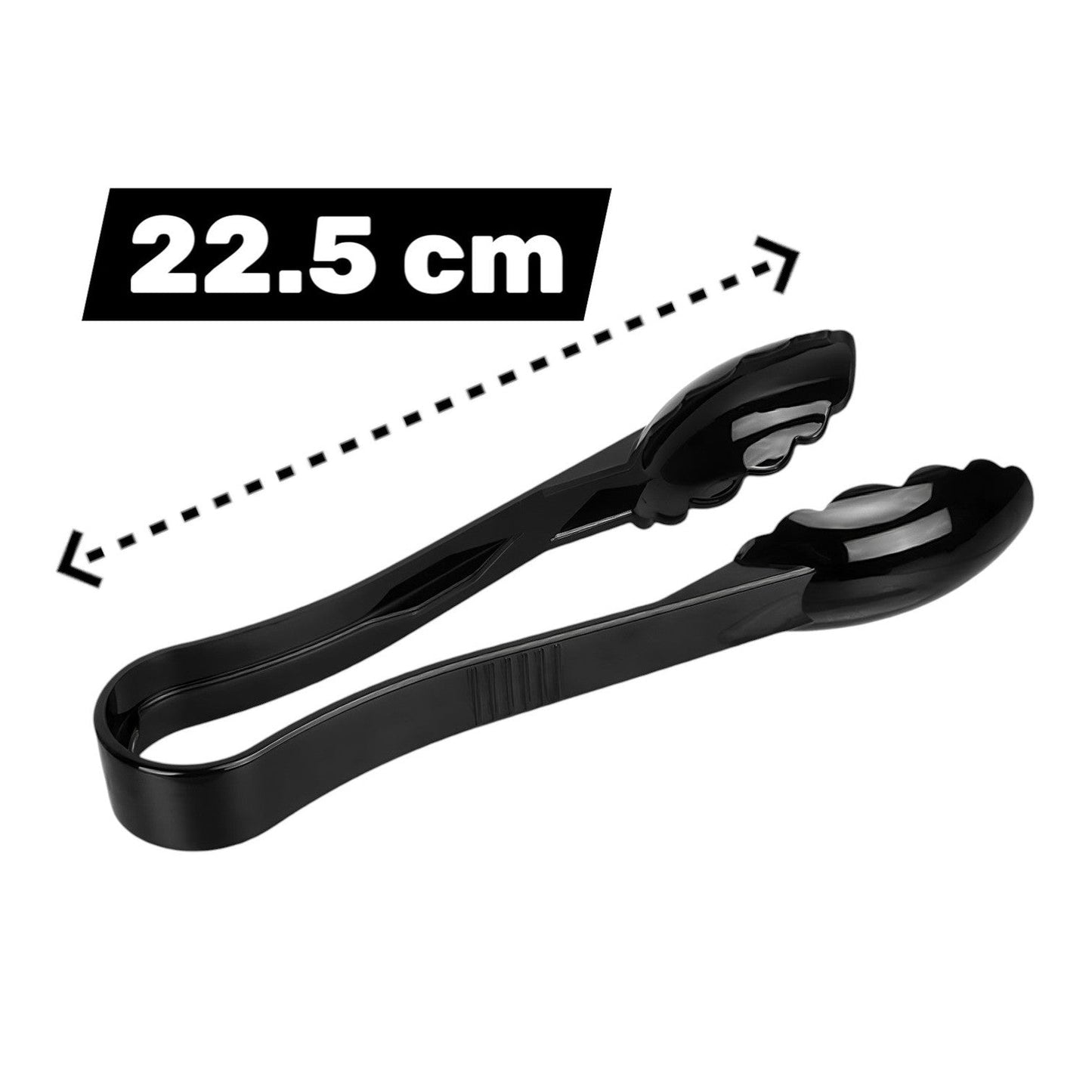 Polycarbonate Medium Black Tong 22.5 cm