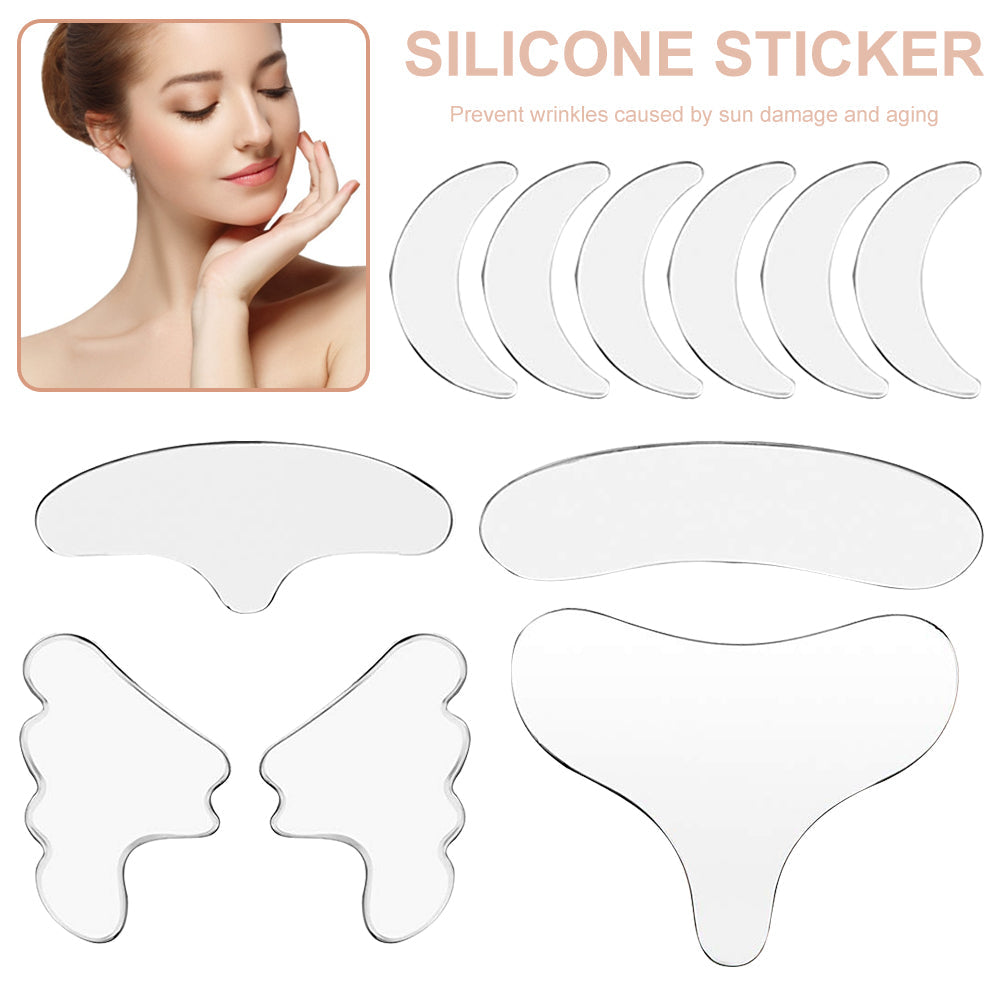 (NET) Reusable Silicone Face Lift Kit Forehead Neck Line Remover Eye Cover Anti Aging Skin/279876