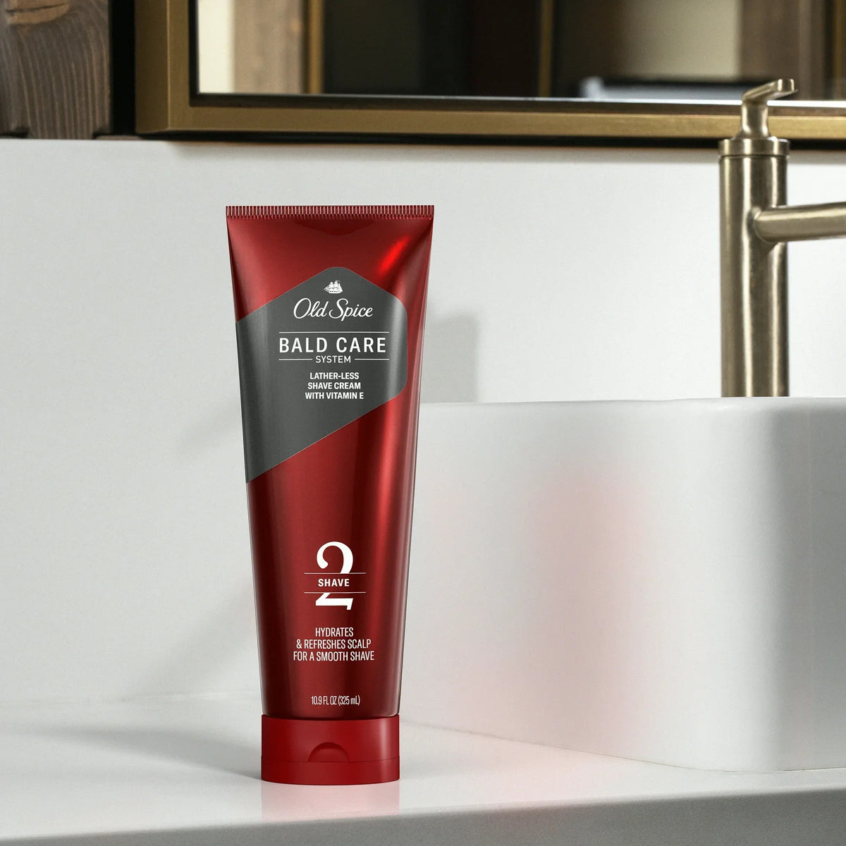 Old Spice Men's Bald Care System Lather-less Shave Cream with Vitamin E, 10.9 fl oz
