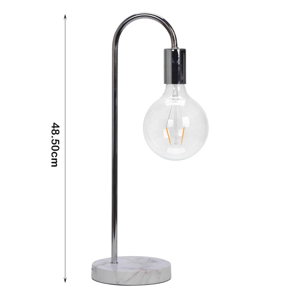 Danny Home Silver & White Table Lamp 48.5cm