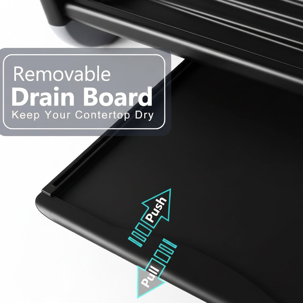 Binca Aluminum 2-Tier Dish Drying Rack 61-cm ( Black )