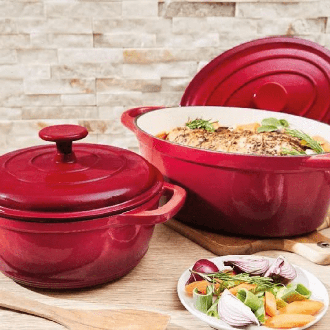 Ernesto® Casserole Cast Iron Red Enamelled 16Cm 1.3L Capacity
