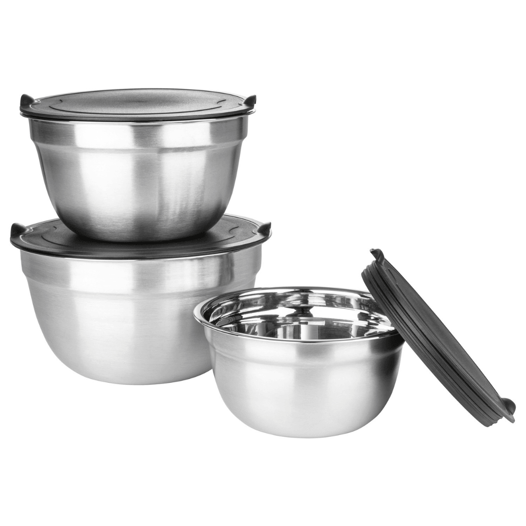 ERNESTO® Set Of 3 Stainless Steel Bowls