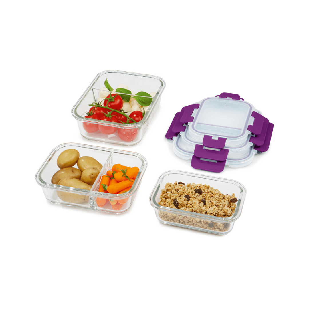 ERNESTO SET OF 3 GLASS LUNCH BOXES