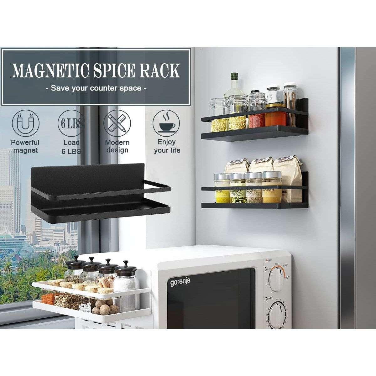 Strong Magnetic Spice Rack 25 cm