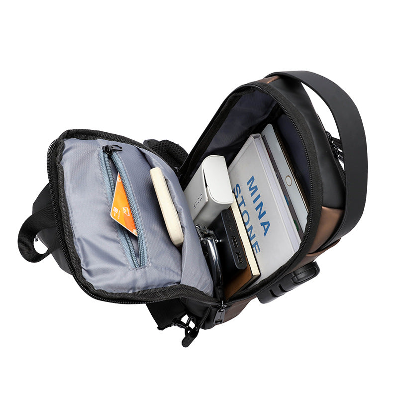 Waterproof Crossbody Bag with USB Charging Port & Lock