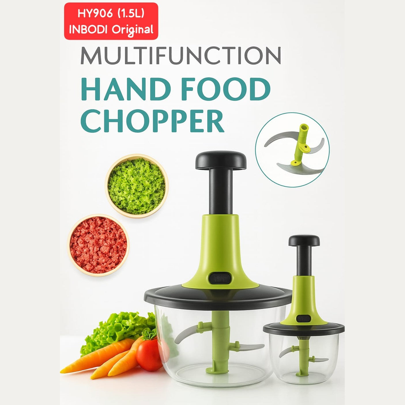 Manual Press Vegetable Aluminum Chopper مفرمة خضروات ألومنيوم يدوية