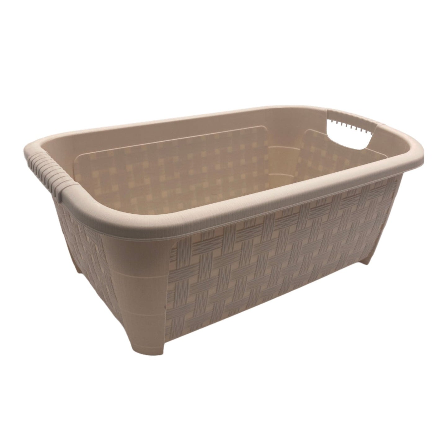 Plastic rattan rectangular laundry basket 20 L