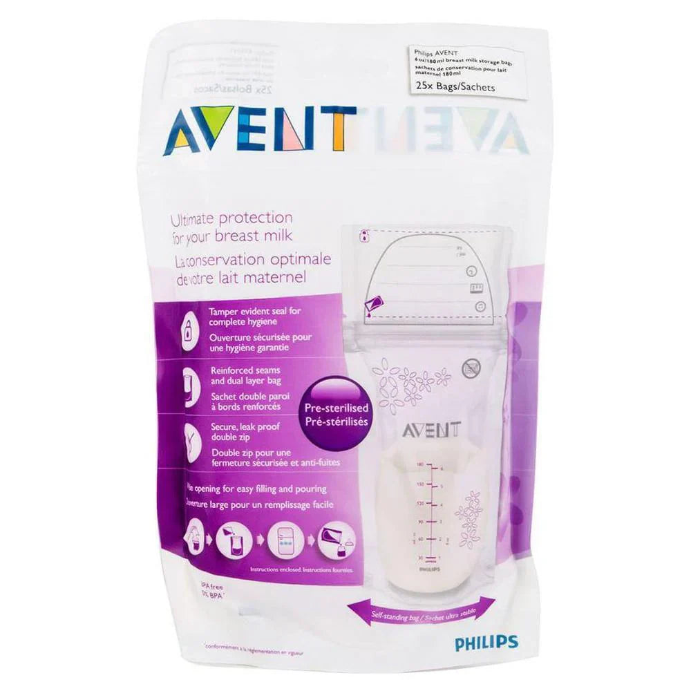 Avent - 25 Breast Milk Disposable Milk Storage Bags - 180ML