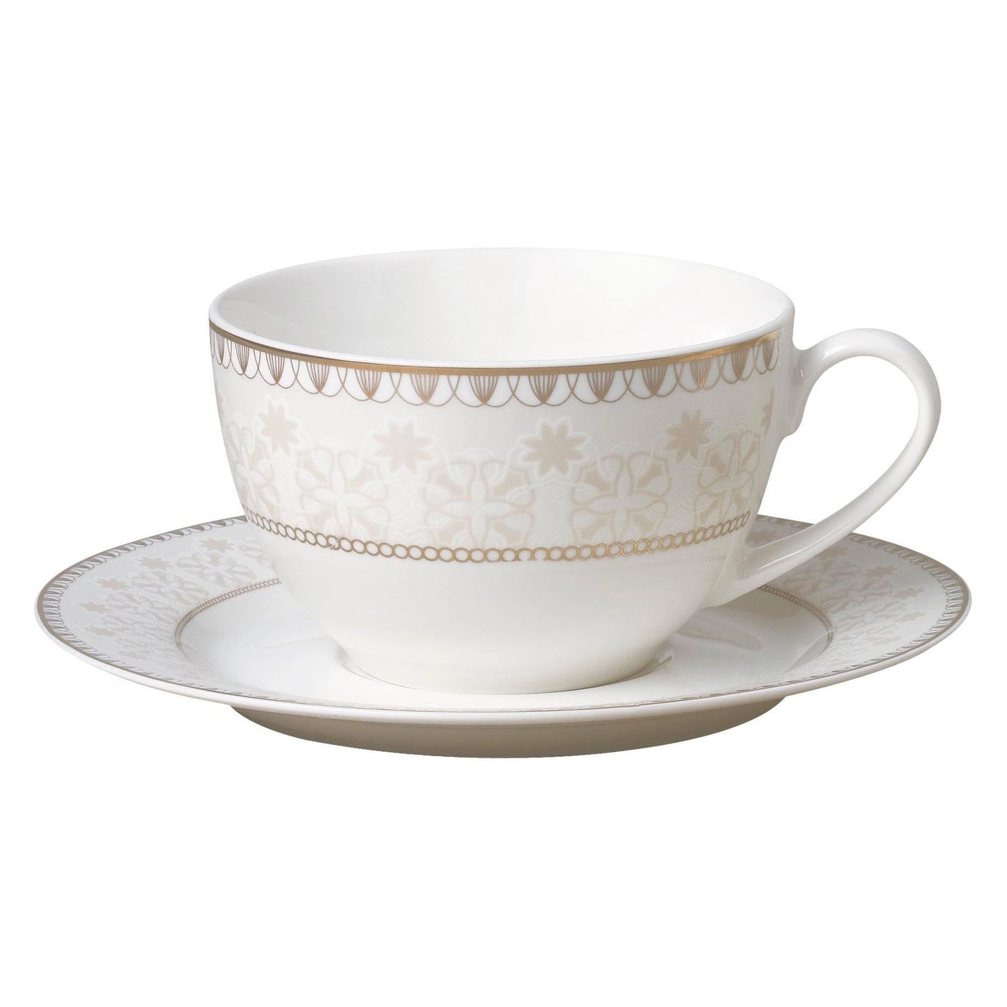 Symphony gold star décor tea cup/saucer 6pcs - 20cl