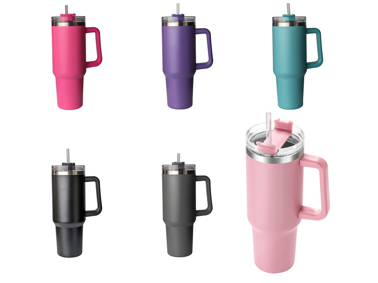 Large SS Tumbler with Handle and Straw 40 OZ 1200ml