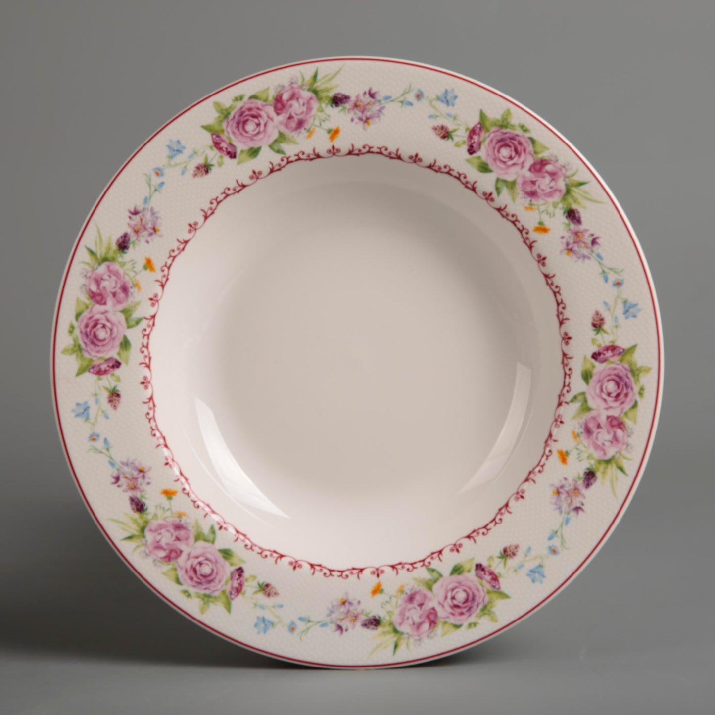 Symphony pink décor soup plate Ø:21.5cm