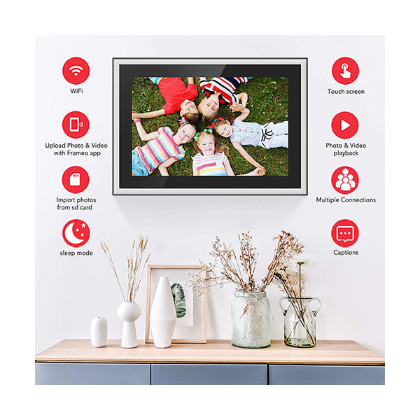 Feelcare Frameo Digital WiFi Picture Frame 10 inch, Send Photos or Videos from Anywhere, 5GHZ WiFi,16GB Storage,1920x1200 IPS FHD Display,Touchscreen for Easy Navigation, HN-DPF1002
