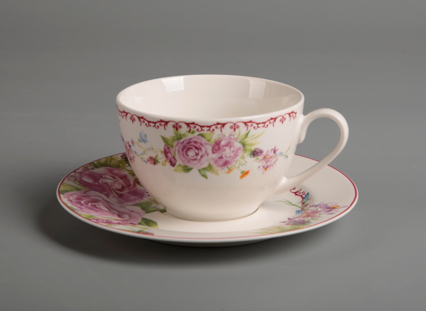 Symphony pink décor tea cups 6pcs - 20cl
