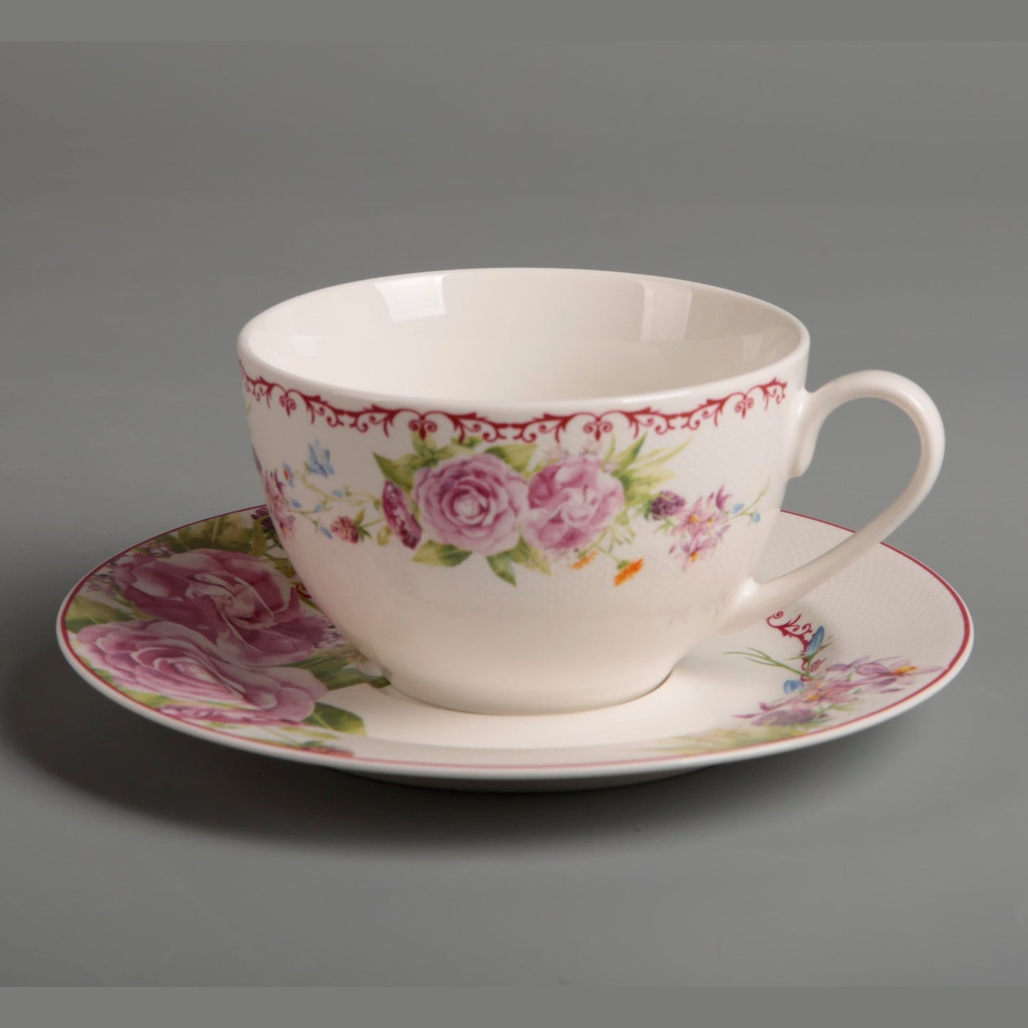 Symphony pink décor tea cups 6pcs - 20cl
