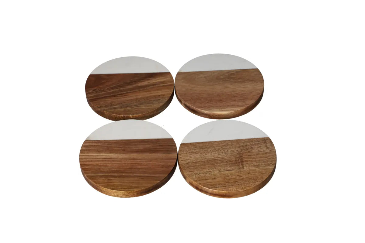 Danny Home Marble & Wooden Coasters Set