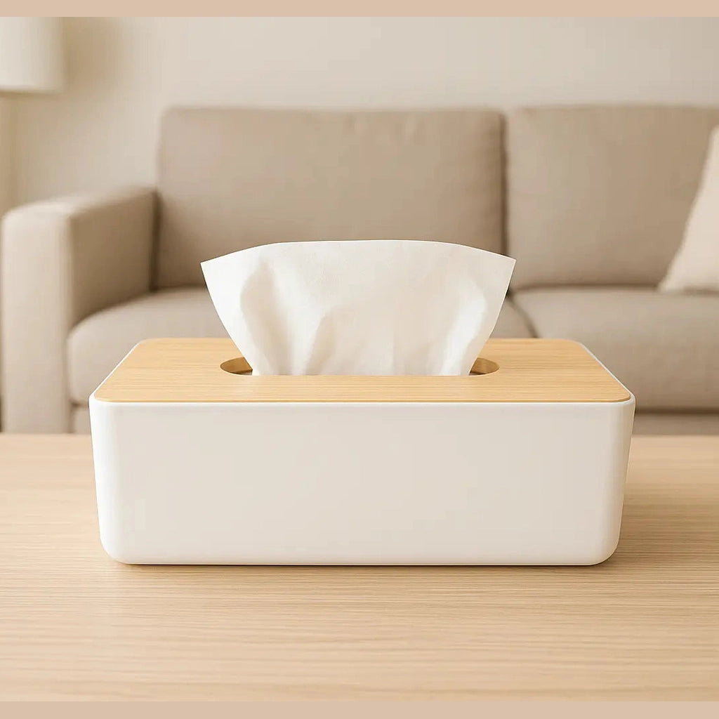 Paper towel box with bamboo lid (24x13x8 cm) By Wenko.de