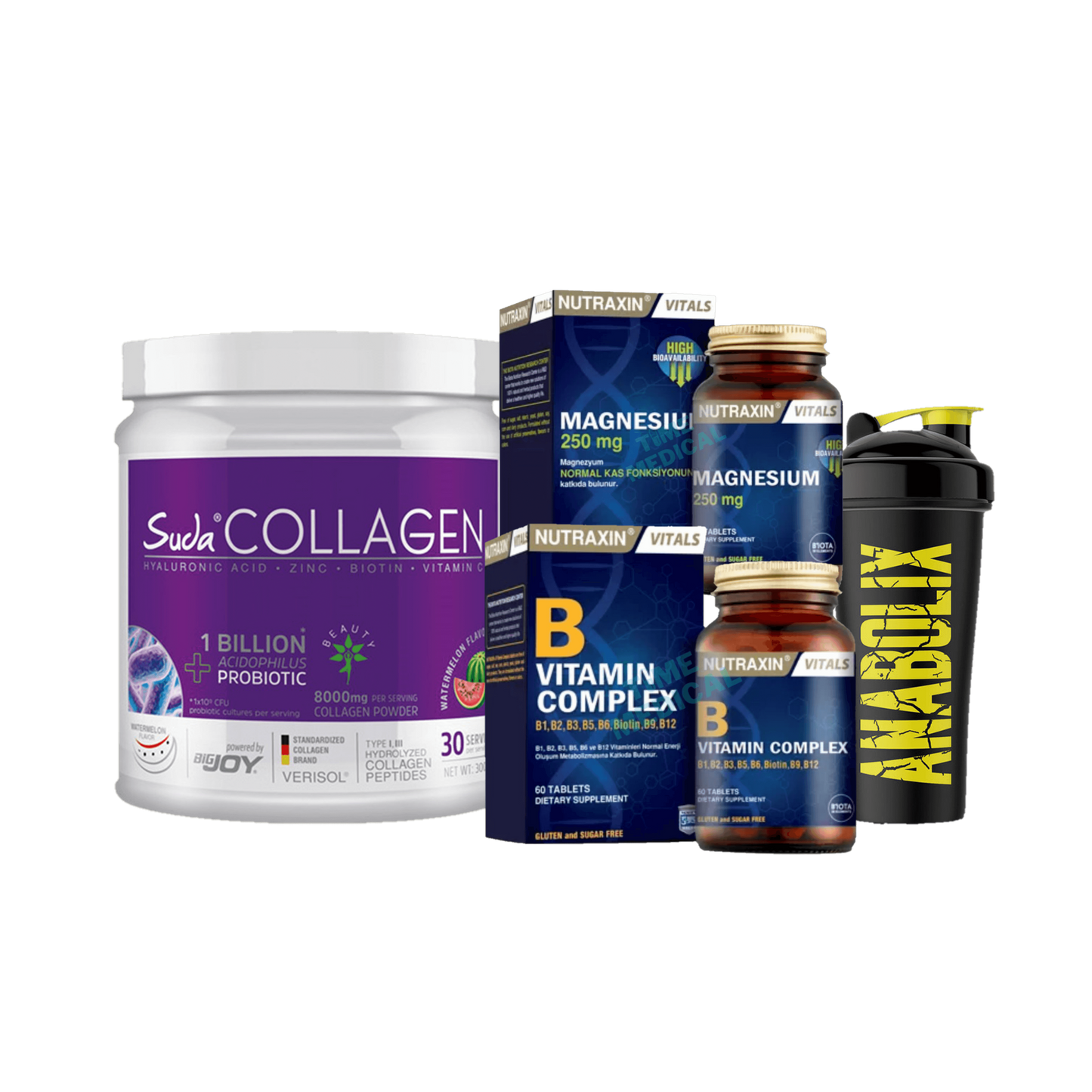 General Health ( Collagen + B complex + Magnesium + Shaker)