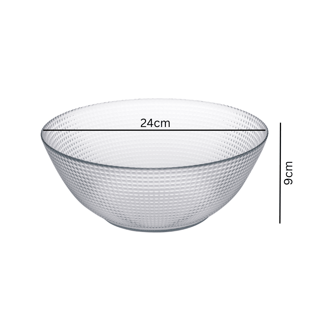 Generation Tempered Glass Round Salad Bowl Vegetable Serving Display