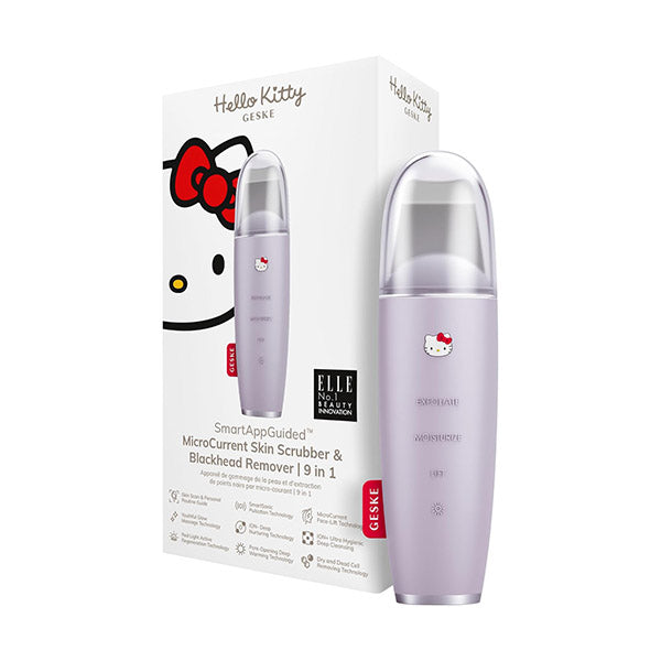 GESKE, Hello Kitty MicroCurrent Skin Scrubber & Blackhead Remover, 9 in 1