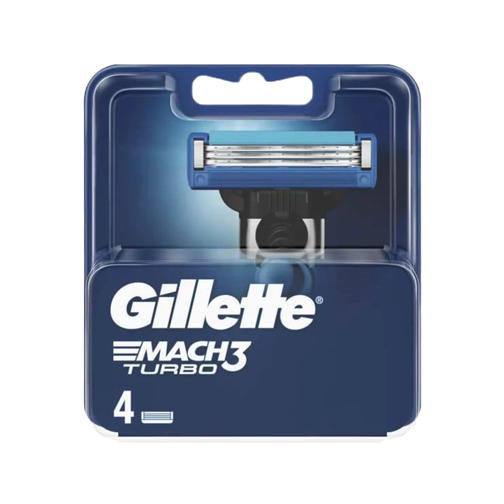 Gillette Mach 3 Turbo 3D Extra Replacement Blade - 4Pcs - Medaid International