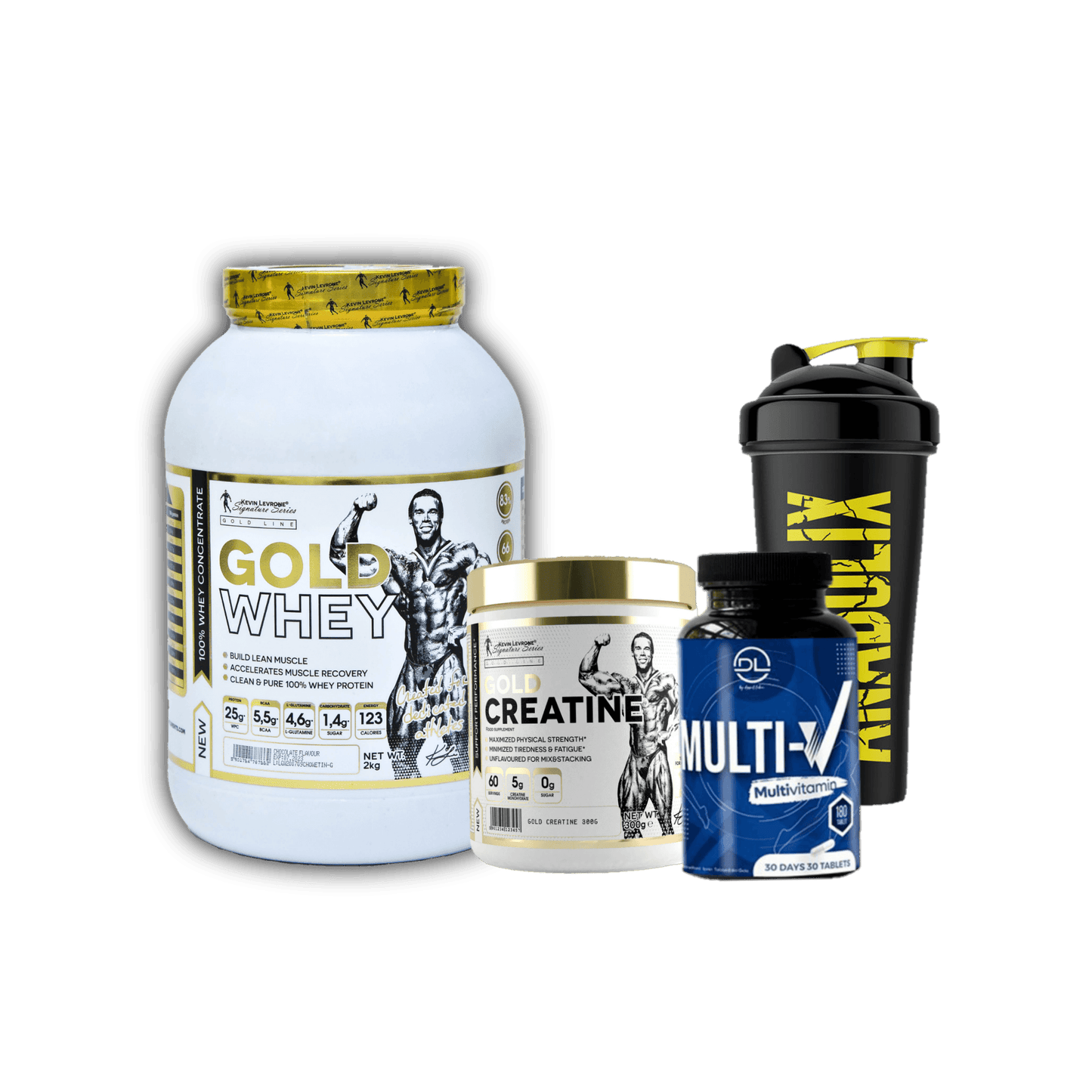 Gold Whey + Gold Creatine + Multi V + Shaker