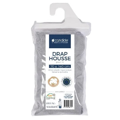 Candide - Fitted Sheet - Cotton 70x140cm - Light Grey