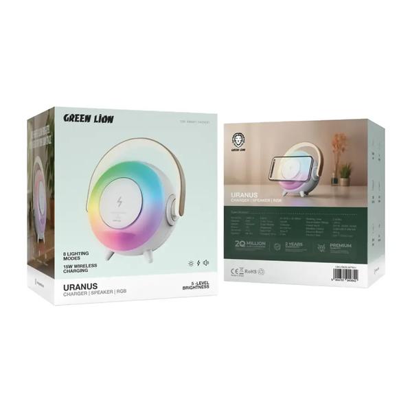 Green Lion Uranus Bluetooth Speaker with Table Lamp, GNURNSLMPWH