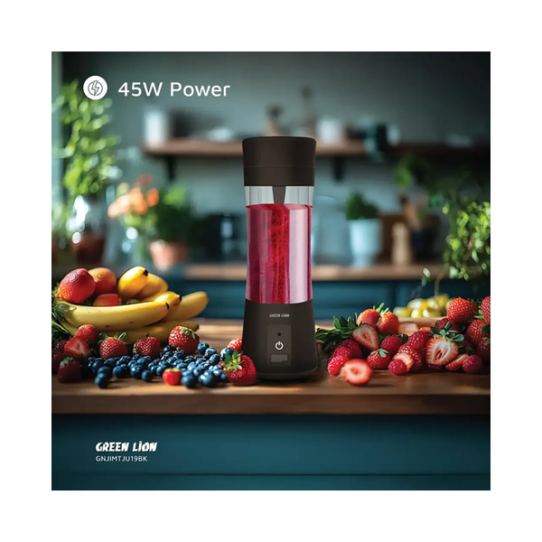 Green Lion Juice Mate Portable Juicer 380mL, 45W Power, 18000 RPM Motor, 20-SEC Quick Blend, GL-JU19, GNJIMTJU19BK