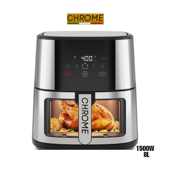 Chrome Air Fryer XXL 8L with Transparent Basket 1500W (CHR-AF850AST)