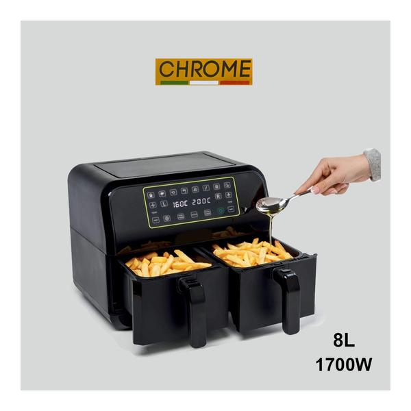 Chrome Dual Zone Air Fryer 8L 1700W CHR-AF801D