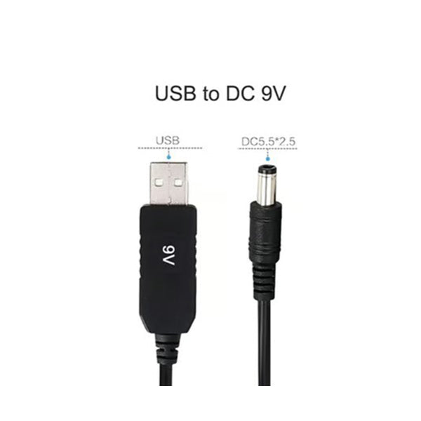 USB DC 5V to 9V 5.5 x 2.1 mm Male Step-up Converter for WiFi Router - CB33