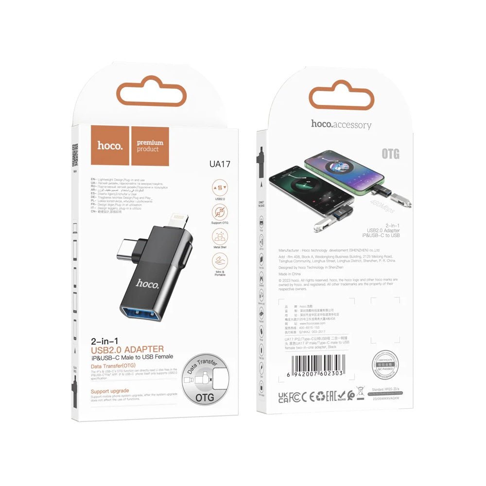 Hoco 2 in 1 USB Adapter UA17