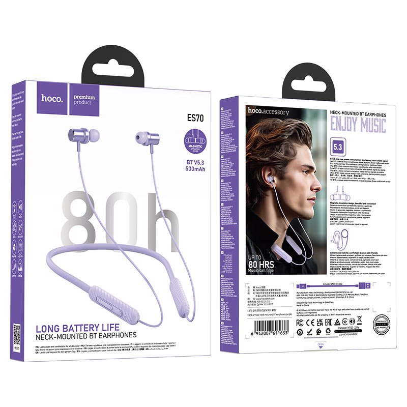 Hoco Neck-Mounted Bluetooth Earphones ES70