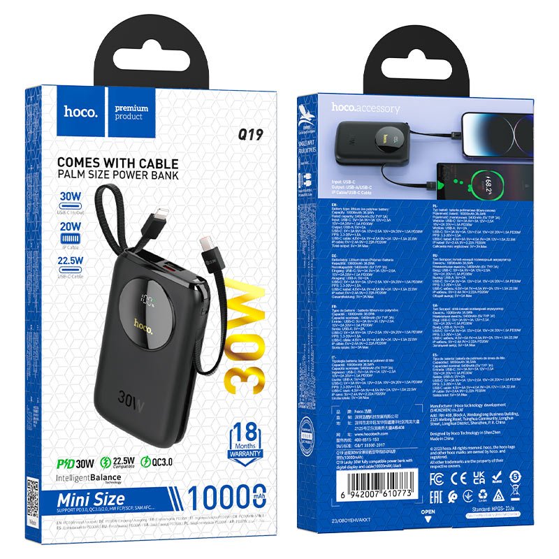 Hoco Power bank PD30W QC3.0 10000mAh Q19