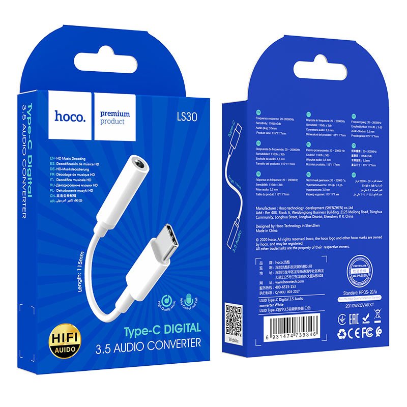Hoco USB-C to 3.5mm Audio Converter Adapter LS30